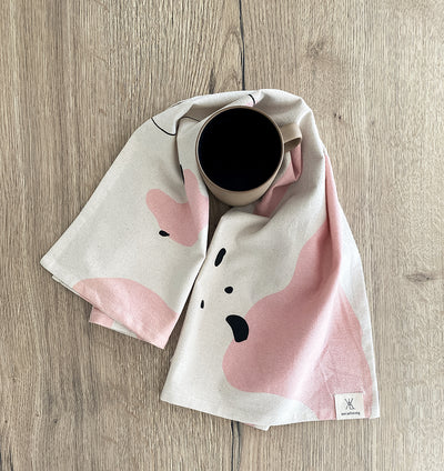 GIA organic cotton tea towel, blush station, 50 x 70 cm