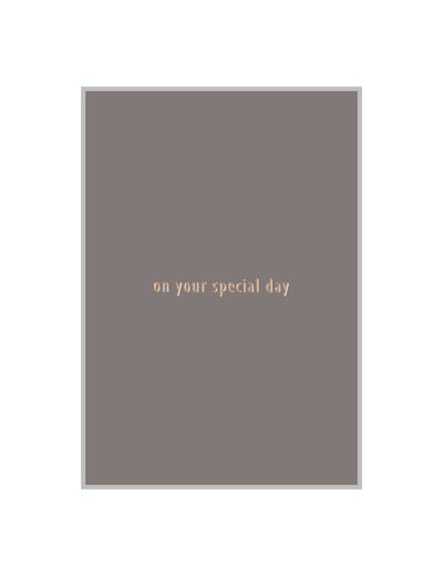 ON YOUR SPECIAL DAY postcard, cement