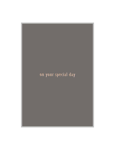 ON YOUR SPECIAL DAY postcard, cement